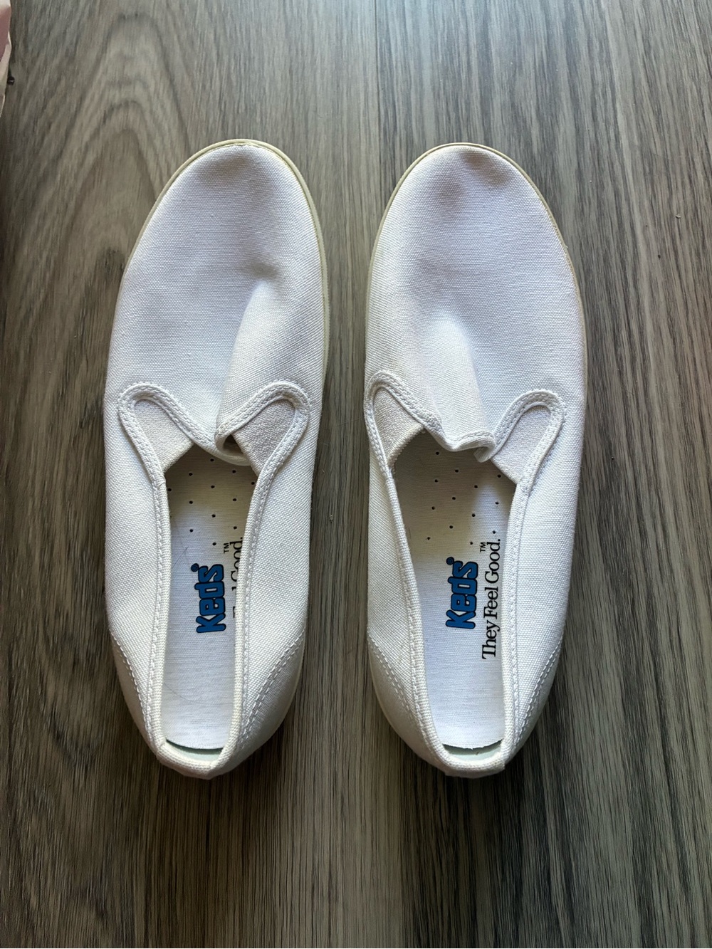 Keds White Slip-On Canvas Sneakers